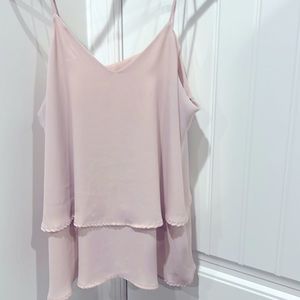 Blush layered dress tank